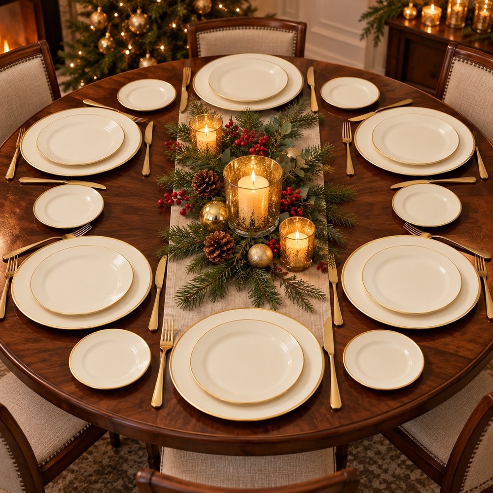 Syracuse China Monticello Old Ivory Plates Set Cream Gold Rim Vintage Elegant 18